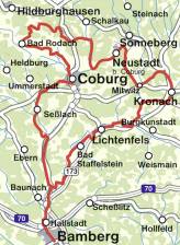 Karte Main-Coburg-Tour
